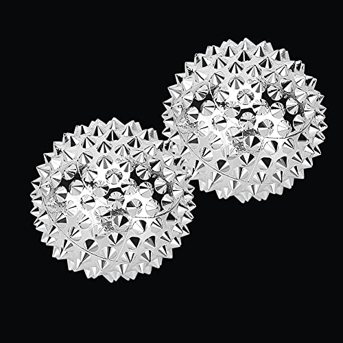 Massage Balls,1 Pair Magnetic Massage Ball Hand Massage Acupressure Ball Silver