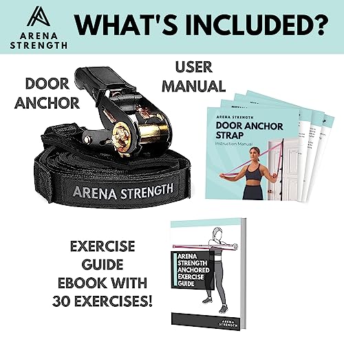 Multi Loop Door Anchor Strap for Resistance Bands - Fits Up to 9 ft Doors - Heavy Duty - Easy to Install - Full Body Home Workouts