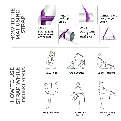 Yoga Mat Carrier Strap | Adjustable Mat Holder Sling for Carrying Mats | Thick & Comfy Texture | Yoga Mat Strap