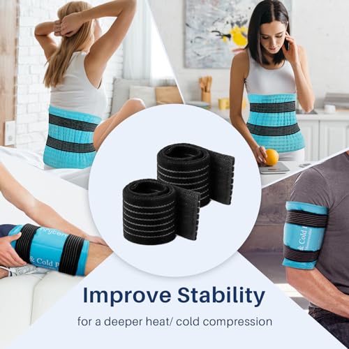 Comfytemp Ice Pack Strap, Stretchable, Reusable, 27.6 x 2 in, 1pc, Ice Belt Extender Strap, Elastic Hook and Loop Extension Strap Adds Length to Most Ice Packs, Multiple Uses
