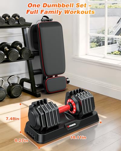 XDDIAS Adjustable Dumbbell Set for Home Gym Strength Training - color: 55LB