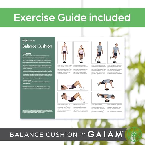 Gaiam Balance Disc Wobble Cushion, 16", Core Stability Seat - color: Black Cushion