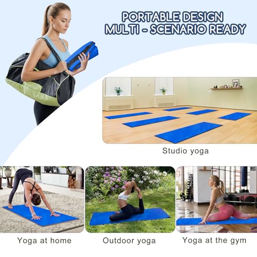 Hot Yoga Towel Set (2-Pack) – Super Absorbent, Skidless Sweat Towel for Hot Pilates, Bikram & Fitness - color: Blue