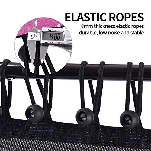 Newan 48'' Fitness Trampoline with Adjustable Handle Bar, Silent Trampoline Bungee Rebounder Jumping Cardio Trainer Workout for Adults - Max Limit 330 lbs