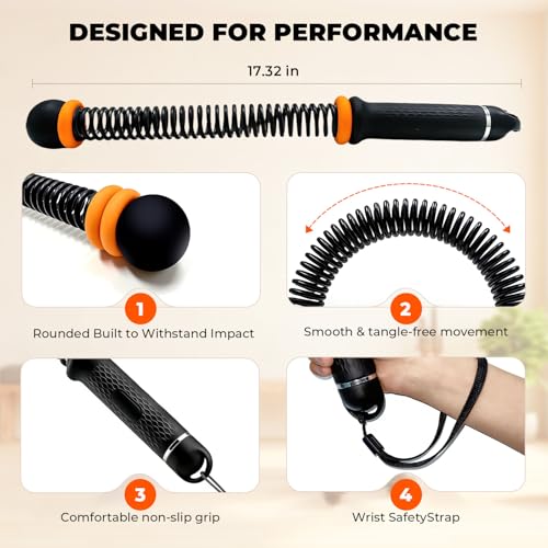 Upgraded Ropeless Battle Ropes, Weighted Cordless Workout Equipment for Home Gym, Portable Full Body HIIT Cardio & Arm Strength Training, Low-Impact Fitness Exercise Heavy Gear for Men & Women