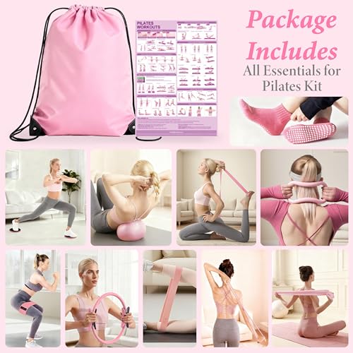 Pilates Kit for Home Workouts, Pilates Equipment Ring and Ball Set, Pilates Essentials Kit for Women, Home Pilates Workout Kit, Pilates Set, Pilates Starter Kit for Women at Gym Studio Travel