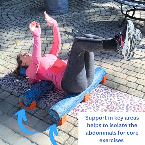 PCM Foam Roller Stabilizers Fits 6" Diameter Foam Rollers - Set of 3 Fitness Training Equipment (3, Orange (Without Foam Roller)) - color: Orange (Without Foam Roller)