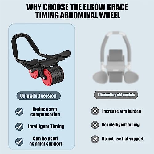 Elbow Support Automatic Rebound Abdominal Wheel,Ab Roller for Abdominal Exercise Machine,Abs Workout Equipment,Dolly Core Strengthening Trainer Fitness Belly Training