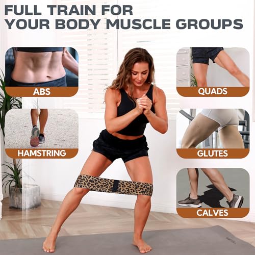 Booty Bands, 3 Levels Hip Bands, Polyester-Cotton and Latex Silk Workout Bands Resistance Bands for Home, Gym, Fitness, Pilates, Yoga (Pack of 3) - style: Leopard-New