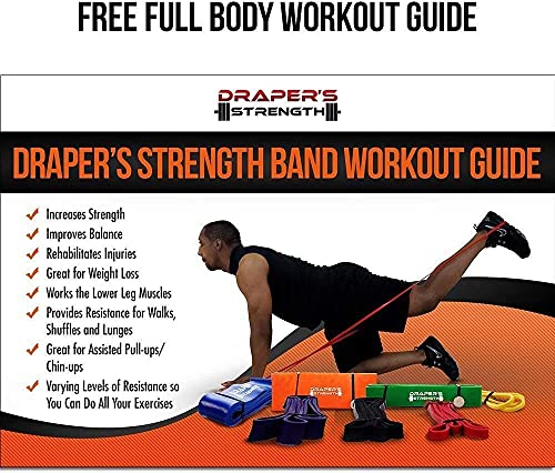Draper's Strength Heavy Duty Resistance Stretch Loop Bands for Powerlifting Workout Exercise and Assisted Pull Ups - color: #08 3 Band Set Yellow-Black