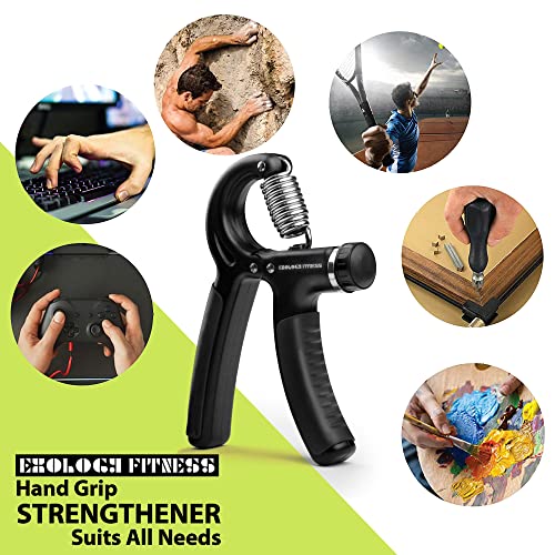 5-60 kg Grip Strengthener Exerciser – Adjustable Hand Grips Strengthener with Stainless Steel Spring for Strong Wrists, Fingers, Forearm, Hands