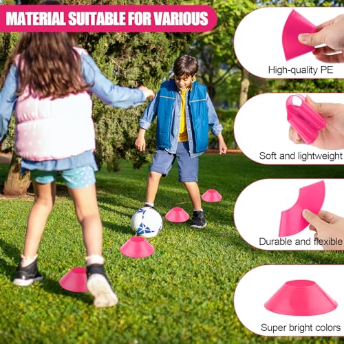 25pcs Soccer Cones for Training, Mini Football Practice Cones with Mesh Bag Flexible Agility Field Markers Disc for Football Soccer Basketball Sports Training Practice Equipment