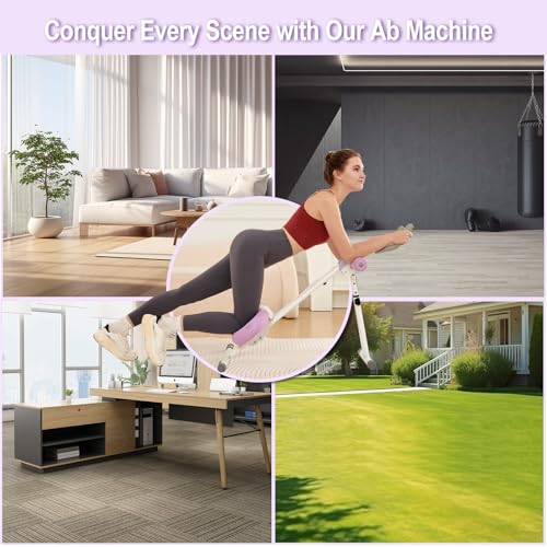Ab Workout Equipment Abdominal Trainer, Adjustable Ab Machine at Home Gym, Foldable Abdominal Exercise Machine, Core & Ab Trainer Machine for Stomach Workout