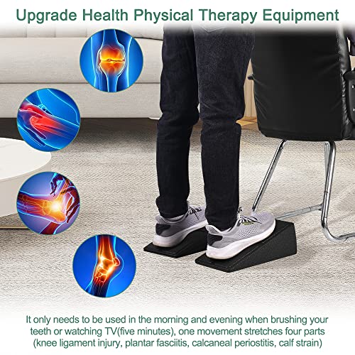 Slant Board Squat Wedge for Calf Stretching,3 Pcs 12" x 6.3" Foot Stretcher Balance Board for Plantar Fasciitis, Adjustable Foam Slant Board Wedge Great for Exercises