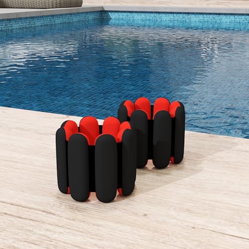 Ankle weights for women wrist weight: Adjustable ankle & wrist weights 2lbs(1lb each) for Pilates & Yoga exercise - Hand & Leg weights for women at home - color: black and red