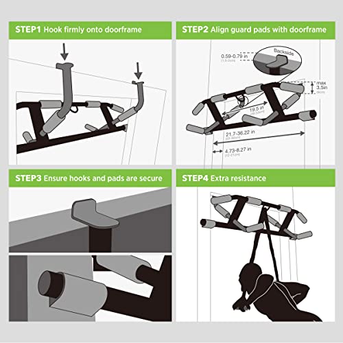 KAKICLAY 2026 Upgrade Multi-Grip Pull Up Bar with Smart Larger Hooks Technology - USA Original Patent, Designed, Shipped, Warranty