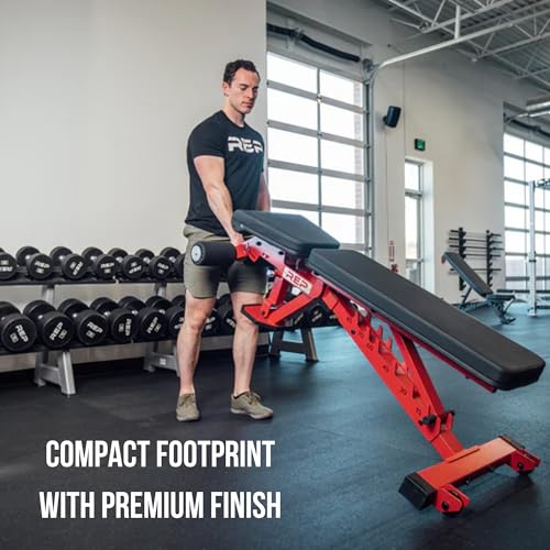 Rep Fitness Adjustable Bench – AB-3000 FID – Flat/Incline/Decline - color: Matte Blue