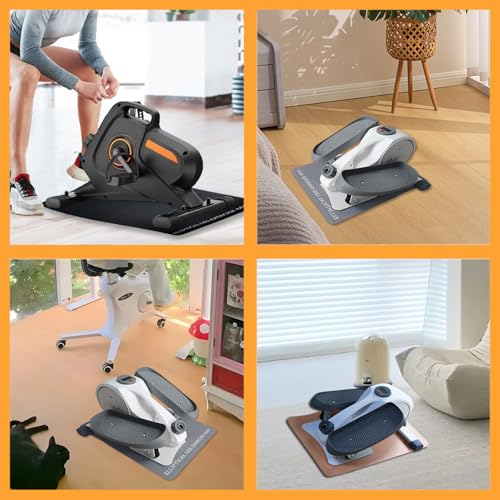 Non-Slip Workout Mat for Under Desk Ellipticals, Ellipse Leg Exerciser Machine Mat, 3mm Thick Exercise Equipment Mats, Improves Machine Stability & Protects The Floor, 23.62 x 16.92 Inches