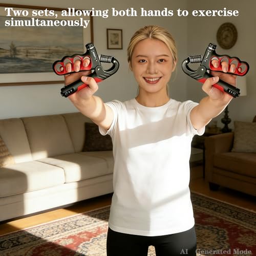 Hand Gripper Strengthener, 11-220LBs Adjustable Resistance Grip Strength Trainer with Counter, Forearm Exerciser for Injury Recovery and Muscle Building