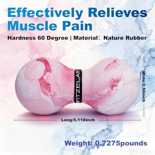Double Lacrosse Massage Ball for Myofascial Release, Quality Certification, Massage Deep Tissue for Waist Back Feet, Trigger Point Therapy, Muscle Knots, Peanut Massage Ball for Muscle Pain