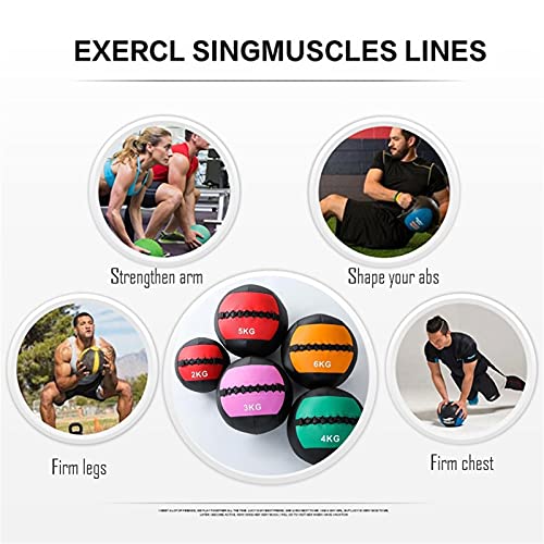 Medicine Ball Slam Ball Wall Ball,Artificial Leather Squash Soft Medicine Ball for Strength and Conditioning Exercises, Cross Training, Cardio and Core Workouts (Size : 6KG/13.2LB)