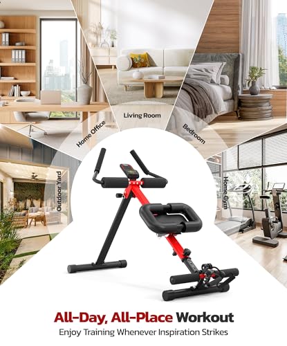 Yoleo Ab Machine for Home, 2-in-1 Adjustable Ab Trainer Machine, Foldable - color: V1.0 Standard Foam((Ø25")