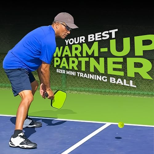 BZER Quiet Pickleball Balls – Mini Pickleballs Silent Rubber Training Ball - Set of 3 for Indoor Outdoor Play, Soft Tiny Practice Trainer, Improve Focus, Boost Control, Training Essentials