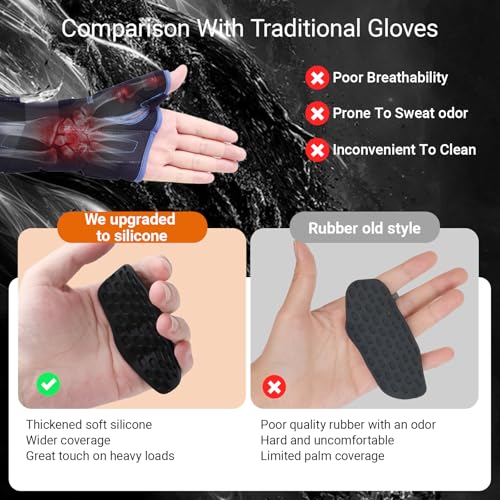 4-PCS Rypt Grip for Weight Lifting Deadlift Rows-Rubber Anti-Slip Ergonomic Lifting Gloves for Men and Women Training Palm Protectors for Gym Intensive Training and Exercise