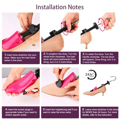 eachway Shoe Stretcher Shoe Trees,Adjustable Length & Width for Men and Women(for M's Us6.5-10; Wm's Us10-13.5) - color: M(for M's Us6.5-10; Wm's Us10-13.5 )Rose