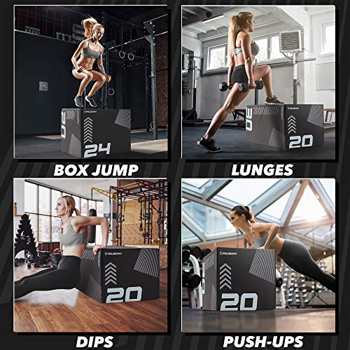 Philosophy Gym 3-in-1 Foam Plyo Box, Soft Plyometric Jump Box for Home Gym, HIIT, Jumps, Step-Ups, Agility and Strength Training