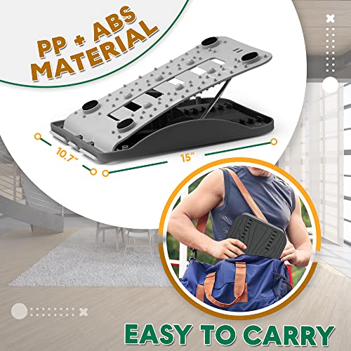 3-in-1 Adjustable Incline Slant Board for Calf Stretching Ankle, Foot Massage, 10 Changeable Levels Rocker Board for Plantar Fasciitis Physical Therapy Equipment - Black
