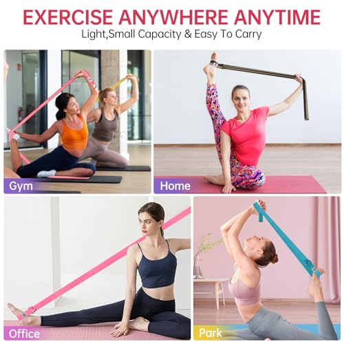 Yoga Exercise Adjustable Straps 8FT with Durable D-Ring for Pilates & Gym Workouts | Hold Poses, Stretch, Improve Flexibility & Maintain Balance - color: Mixed color B