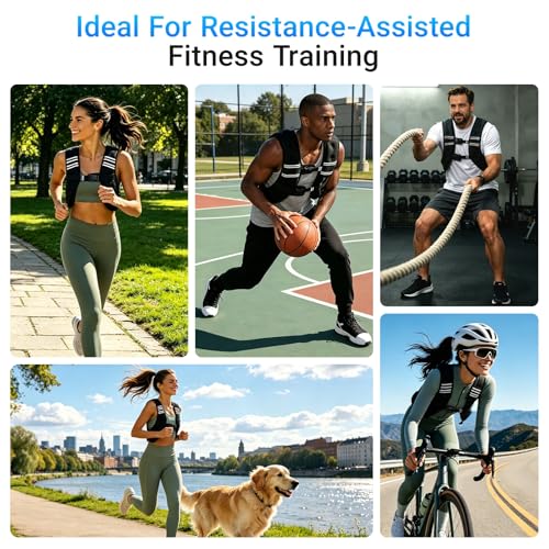 Weighted Vest, Adjustable Body Weight Vest with Reflective Stripe, 8/12/16/20lb for Men Women, Running Vest Woman for Strength Training, Workout, Jogging, Walking, Fitness Equipment, Gym, Muscle Building, Weight Loss, Weightlifting - size: 8LB