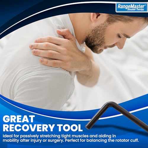 RangeMaster ShoulderWand Therapy Stretching Tool│Collapsible Stretching Bar│Physical Therapy Tool for Recovery and Increasing Motion (Black) - color: Black