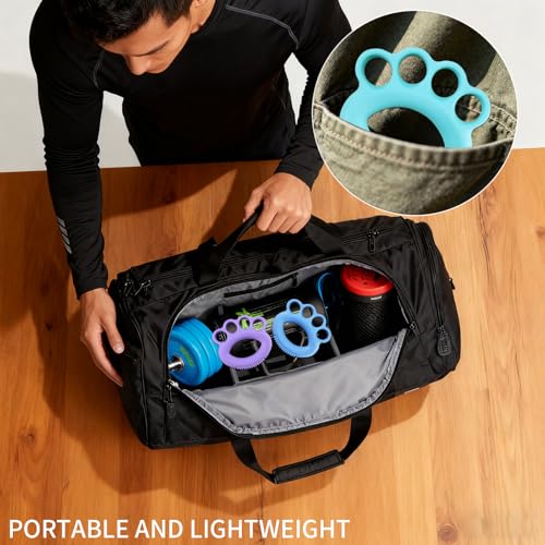 6 Pack Finger Exerciser Rings (10–60 lb) – Hand Grip Strength Trainer Set for Finger, Hand & Forearm Workout – Silicone Resistance Rings for Therapy, Recovery, Stress Relief, Musicians & Climbers