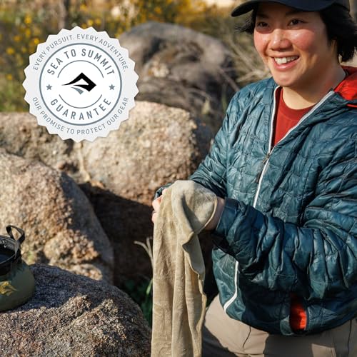 Sea to Summit Portable Pocket Towel for Camping, Gym, and Travel - color: Desert, style: Medium