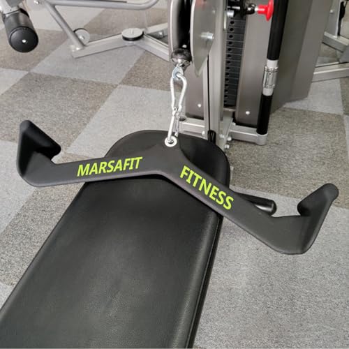 Home Gym Fitness Rowing T-bar V-bar Pulley Cable Machine Attachment, Bicep Curl Tricep LAT pulldown Bar Back Strength Training Handle Grips LAT Pull Down Bar for Seat Row Workout - style: Btbar 1903