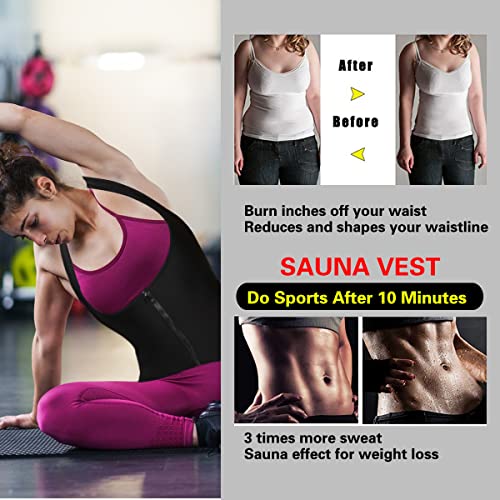 Women Neoprene Sweat Vest for Women Sauna Suit Hot Sweat Waist Trainer Vest Slimming Body Shaper - color: Black#1, size: X-Large
