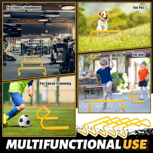 Wettarn 10 Pcs Speed Agility Training Hurdles Detachable Durable Hurdle Agility Plyometric and All Purpose Speed Training Equipment for Athletes Soccer Basketball - color: Yellow