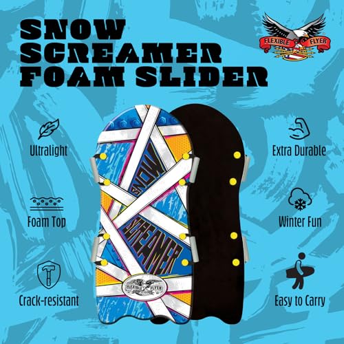 Flexible Flyer Snow Premium Foam Sled for Kids and Adults - Snow Sled, 1 or 2 Person Winter Toboggan Slider with Handles, Extremely Lightweight, for Ages 5 & Up - color: Multi