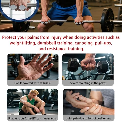 Upgraded Weight Lifting Grips for Women & Men - Extra Large & Thick Non-Slip Gym Grips, Ergonomic Workout Gloves for Pull-Ups, Dumbbell Exercises - color: Black-3