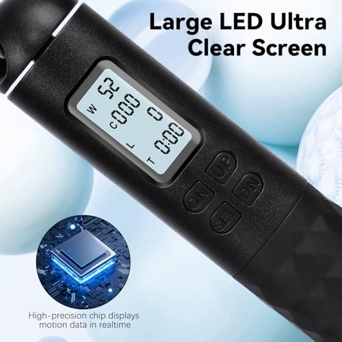 Skipping Rope with Counter, Cordless Jump Rope, Adjustable Digital Counting Jump Ropes, Gravity Ball Skipping, Weighted Jump Rope With Counter for Lose Weight, Burn Calories