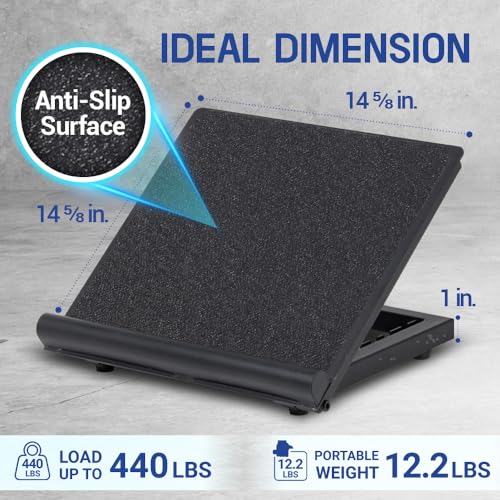 Yes4All Professional Incline Board, Slant Board Calf Stretching, Squat Wedge and Anti-Slip Surface, Portable Side Handle - color: D. Slant Board Steel