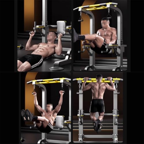 Floor-Standing Pull-Up Parallel Bar Station, Dip and Extension Station Power Tower, 10-Position Adjustable, Back Training Equipment, Load-Bearing 900Kg, Home Gym Stand