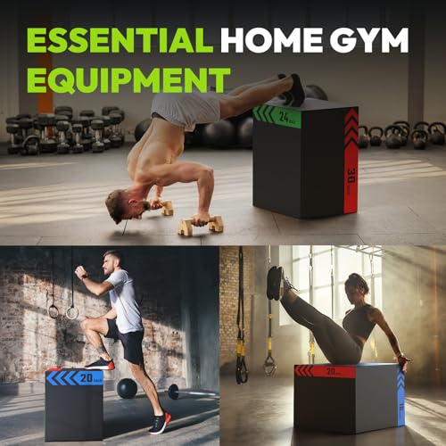 HANDBODE 3-in-1 Plyometric Box, Jump Training Equipment - style: 29 lb (16 x 18 x 20 inch)