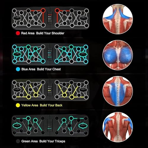 Push Up Board- 11 piece set foldable Push Up Rack Board Train Gym Fitness System Workout Exercise Stands for Body Training ,Push Up Stands