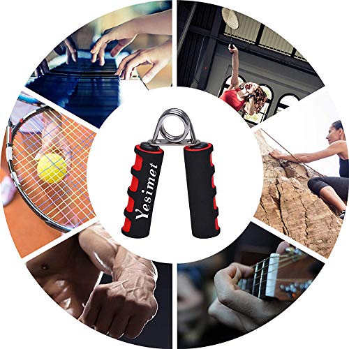 Hand Grip Strengthener Set, Forearm Exerciser, Finger Exercise Gripper, Grip Strength Trainer, hand Trainer-Soft Foam Hand Exerciser for Quickly Increasing Forearm and Hand Grips,2 Pack - color: Red