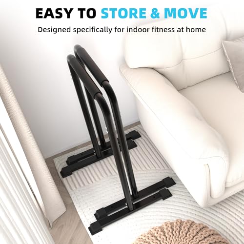 Outdoor Basic 2-in-1 Adjustable Dip Bar Station - Heavy Duty Parallel Bars with Connecting Parts, Extra Tall & Thickened Steel Design for Home Gym, Calisthenics & Strength Training (Dip Bar Pro)