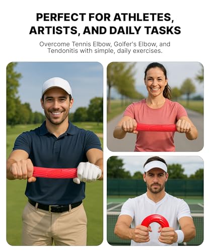 DMoose Fitness Flex Resistance Bar for Physical Therapy - Non-Slip Odorless Material, Exercise Bar for Tennis & Golfers Elbow Tendonitis Relief - Wrist and Forearm Strengthener & Grip Strength Trainer