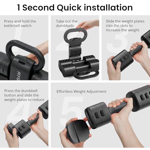2-in-1 Adjustable Dumbbell Set for Women - 4 Levels (2.2lbs to 12.1lbs) - Home Gym Weights for Women at Home - Fitness Dumbbells - color: Black